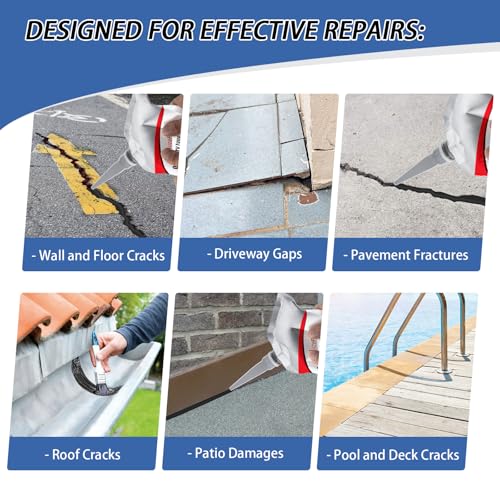 Asphalt Crack Filler, Asphalt Concrete Crack Repair Sealant, Waterproof Self-Leveling Crack Filler for Outdoor Cracks, Driveways, and Sidewalks(2 Pack,2.21LB) - style: 2 Pcs,2.21LB