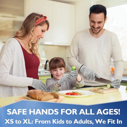 Cut Resistant Gloves, Level 5 Protection, Food Grade Safety Gloves for Mandolin Slicing, Multiple Sizes - size: X-Small