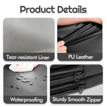 JZHLLA Foldable Mechanics Mat for Garage Work, 48 X 16 X 1.2 in Thick EPE Knee Pad Waterproof PU Leather Folding Mat with Carry Handle Portable for Garage, Garden, Home Gym Kneel or Lie Down