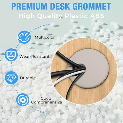 Desk Grommet 2" (50 mm), Desk Cord Hole Cover, Cable Grommet ABS Plastic, Desk Hole Grommet for Office and Home Table Cable, Detachable Cable Cord Organizer (White 2 Pcs) - size: 2" (50 mm), style: 2 pcs White