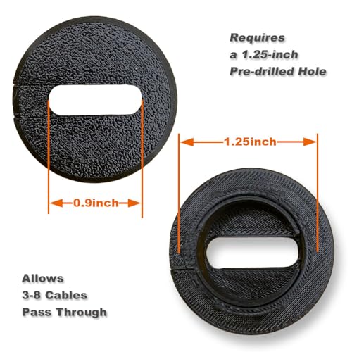 1.25 inch Wall Hole 3-8 Cables Feed Through Bushings for Starlink Cable Masonry Routing Kit Ethernet grommet, Wall Pass throught Bushing for Coax Coaxial/Network/CCTV Cable,2 Pack - style: 1-1/4 inch Wall Hole for 3-8 Cables