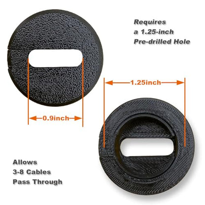 1.25 inch Wall Hole 3-8 Cables Feed Through Bushings for Starlink Cable Masonry Routing Kit Ethernet grommet, Wall Pass throught Bushing for Coax Coaxial/Network/CCTV Cable,2 Pack - style: 1-1/4 inch Wall Hole for 3-8 Cables