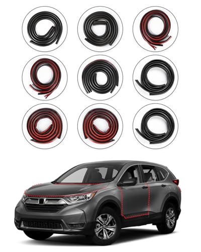 Weather Stripping Door Seal for Honda CR-V 2017-2022, Rubber Seal Weather Strip Kit, Soundproof Noise Insulation Dustproof for Front/Rear Trunk A-Pillar B-Pillar Front/Rear Door (9-Pack) - size: for Honda 2017–2022 CR‑V