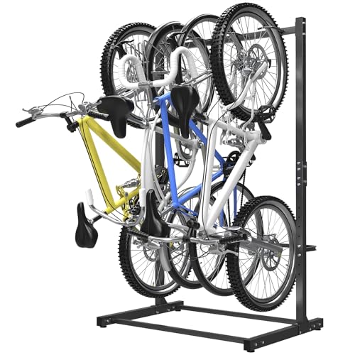 WALMANN Freestanding Bike Stand for Garage, 4 Bikes Vertical Bike Storage Stand Heavy Duty Bike Floor Stand - style: Bike stand for 4 bikes