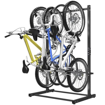 WALMANN Freestanding Bike Stand for Garage, 4 Bikes Vertical Bike Storage Stand Heavy Duty Bike Floor Stand - style: Bike stand for 4 bikes