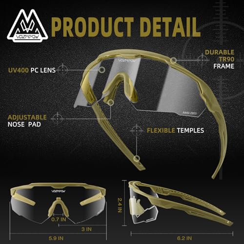 Shooting Glasses Anti Fog with High Definition Lenses, ANSI Z87+ Certified Tactical Safety Glasses for Men Women - color: D2-clear / Yellow