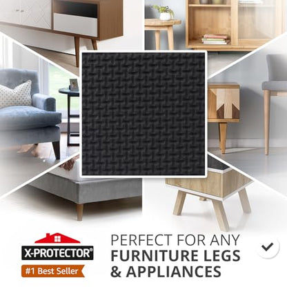 X-PROTECTOR Non Slip Furniture Pads – 12 Premium Furniture Grippers 3"! Best SelfAdhesive Rubber Feet Furniture Feet – Ideal Non Skid Furniture Pad Floor Protectors – Keep Furniture in Place! - size: 3 inch 12 Square