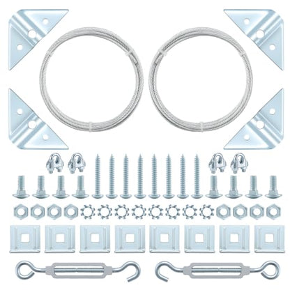 HOME MASTER HARDWARE 2 Pack Anti Sag Gate Kit for Wooden Fence Repair, Zinc Plated Steel, Anti-sag Gate Hardware Kit - Turnbuckle, Hooks, Heavy Steel Cable(7.5ft), Screws - color: Zinc, size: 2 Pack