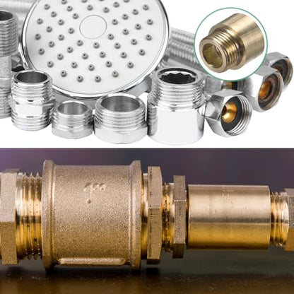 M METERXITY Shower Head Extension Arm, Brass G1/2 Male to Female Extension Pipe Fitting Adapter with PTFE Thread Seal Tape for Shower/Faucet, Pipe Plumbing Coupler 1"/25mm 1-Pack - size: 1"/25mm