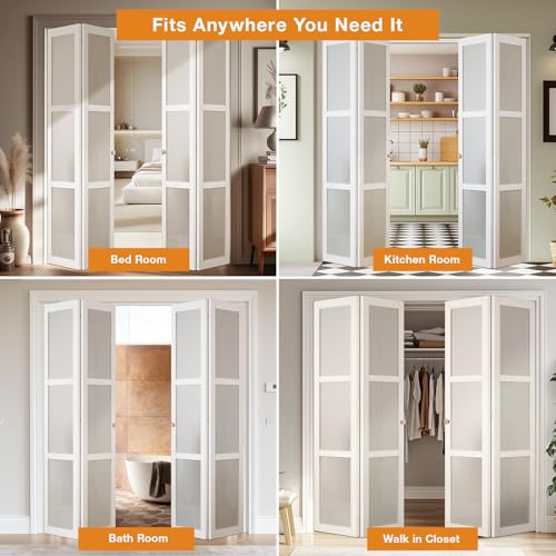 Bifold Door Hardware Kit, 2-Pack 48-Inch Bi-fold Closet Door Track Kit Bifold Closet Door Hardware Kit Folding Door Hardware Repair Replacement Tool Kit - size: 48 Inch