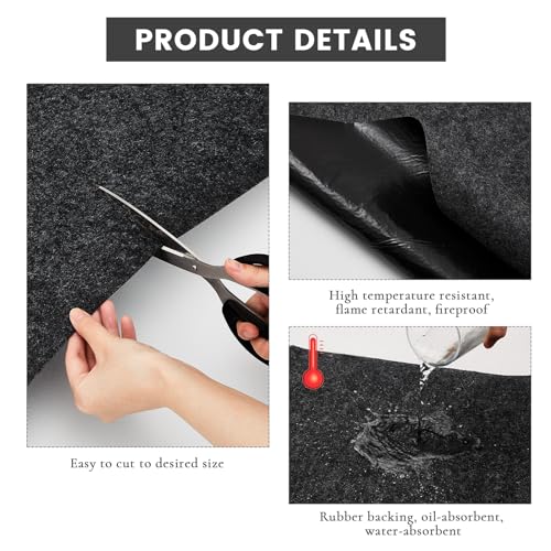 4 Pcs Oil Spill Mat Set (36"×60") - Complete Garage Floor Protection - Front & Rear Car Coverage - Reusable Washable Oil Drip Mats