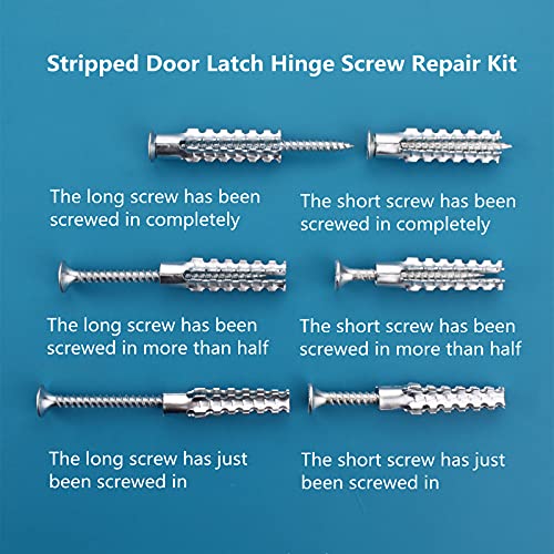 Screw Door Security Hardware Repair Kit - Jamb Reinforcement & Stripped Hinge Repair (Silver) - color: Silver