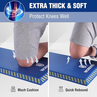 WORKPRO Extra Thick Kneeling Pad, Soft Foam Knee Cushioning, Extra Large Foam Kneeler Mat for Auto-Repair, Gardening, Workout Supplies, 28 x 16 x 1.2in, Blue - color: Blue