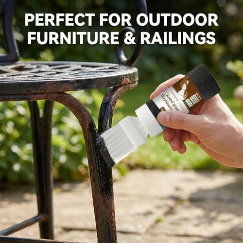 Black 2-in-1 Rust Converter & Touch Up Paint, 6.35 Fl oz, Rust Inhibitor & Anti-Rust Coating for Metal, Automotive, Chassis, UV Resistant - color: Metallic Black