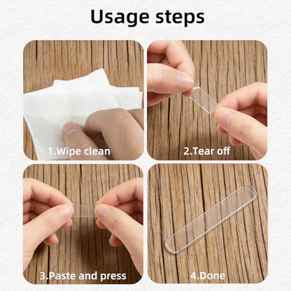 50 PCS Door Silencer Long Strip - Self-Adhesive High Transparent Rubber Cabinet Door Bumper for Slamming Pads, Anti-Collision Quiet Closure for Home, Office & Cabinets
