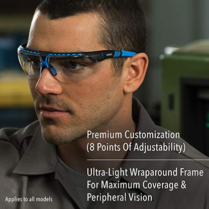 Honeywell Uvex by by Avatar Safety Glasses Red Frame with Clear Lens & Anti-Scratch Hardcoat (S2860) - color: Red Frame