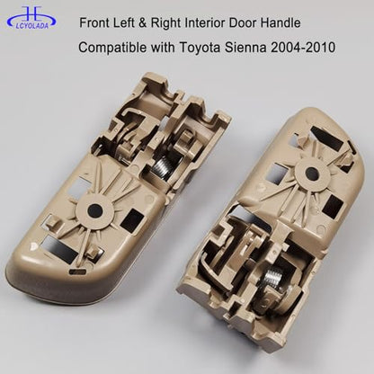 2Pcs Inside Interior Door Handles for Toyota Sienna 2004-2010, Front Left & Right Replaces 69206-AE010-E1,69205-AE010,Beige - color: Beige