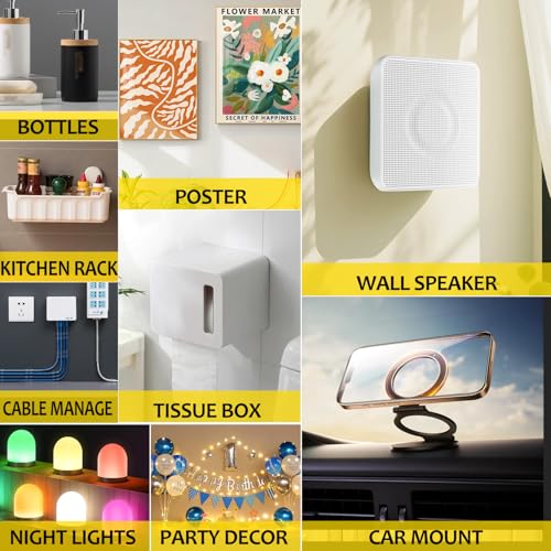 2 Rolls Heavy Duty Double Sided Mounting Tape - 1.2 Inches Wide, 0.07 Inches Thick, 15FT/Roll - Removable, Residue-Free for Home/Office/Outdoor