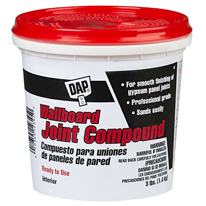 DAP Wallboard Joint Compound, White, 3 Lb (7079810100) - size: 3 lb.
