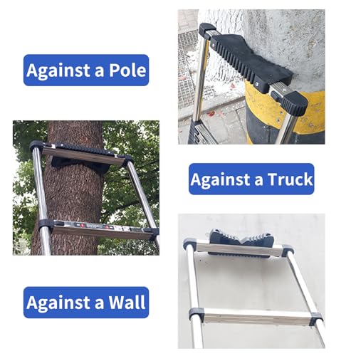1 Ladder Thickened Anti-Skid Climbing Pole Single Straight ladders Special Black Card Head Home Aluminum Alloy Bamboo Ladder Accessories，Short - size: short slip cushtion