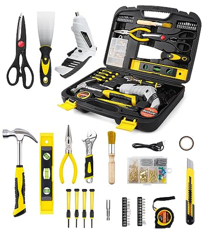 136 Piece Tool Set,General Household Hand Tool Kit with Plastic Toolbox Storage Case-136 Piece… - style: 136 Piece