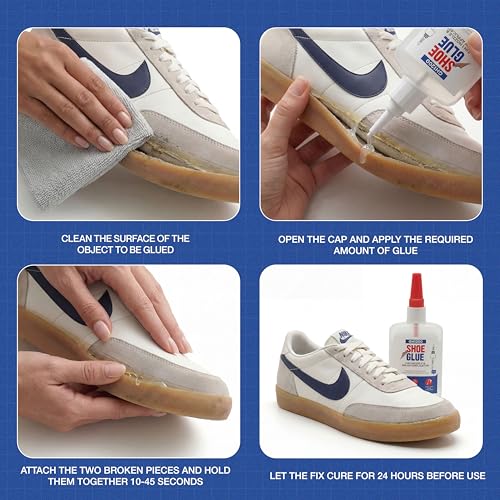 GH1200 20g Shoe Glue Heavy Duty with Brush Applicator & Nozzle, Shoe Glue Sole Repair, Fixes Sneakers, High Heels, Crocs & More, can Bear Extreme Conditions - style: 20g Shoe Glue Brush & Nozzle