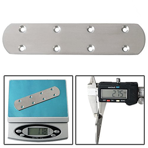 Alise 4 Pcs Flat Straight Brace Brackets Mending Plates Repair Fixing Bracket,6-1/2 Inch Stainless Steel Brushed Nickel - color: Brushed Nickel, size: 165mmX38mm