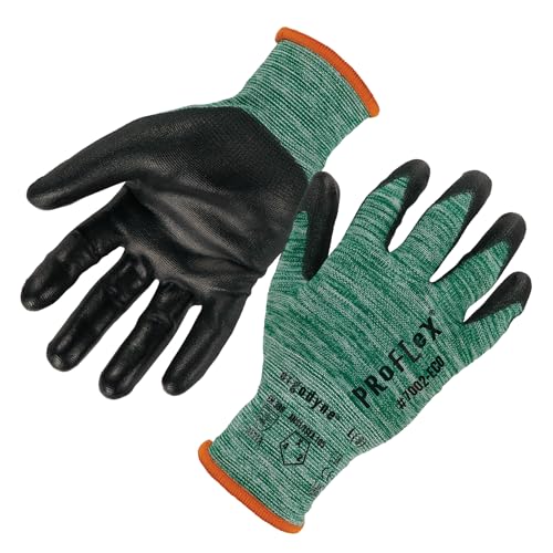 Ergodyne ProFlex 7002-ECO Work Glove, Recycled PU Coated Palms Gloves, Post Consumer Materials, 15 gauge - size: Small