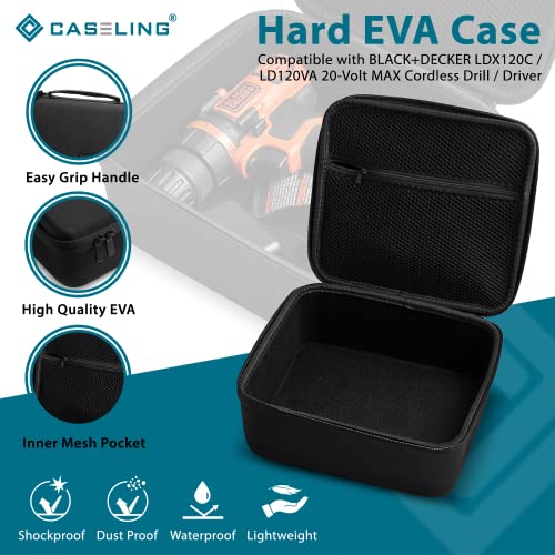 caseling Hard EVA Tool Organizer – 8.67" x 7.8" x 3.5" Protective Travel Case for Black+Decker Drill & Electronics, Black