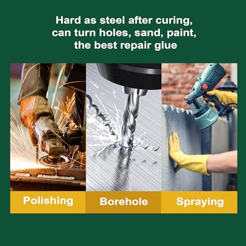 Metal Repair Glue, Heavy Duty, High Heat, High-Strength Bonding, Metal Epoxy Glue, All Purpose, 3 Pack