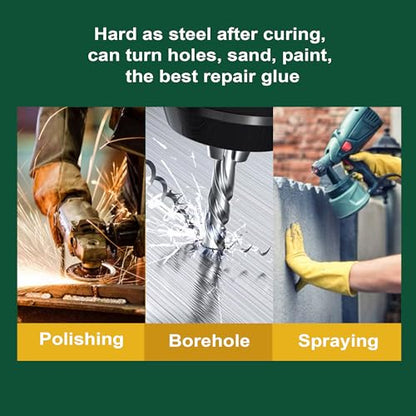 Metal Repair Glue, Heavy Duty, High Heat, High-Strength Bonding, Metal Epoxy Glue, All Purpose, 3 Pack