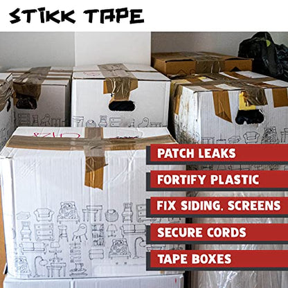 STIKK Duct Tape - Red Duck Tape - 3 inch x 25 Yards - Heavy Duty Tape for Repairs, Household Projects - for Commercial HVAC and Construction - Effective Heavy Duty Waterproof Duct Tape - color: Red