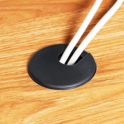 Desk Grommet 2 Inch, Plastic Wire Organizers, Computer Cable Hole Cover Plug Cap Insert (Black, 10) - color: Black, size: 10