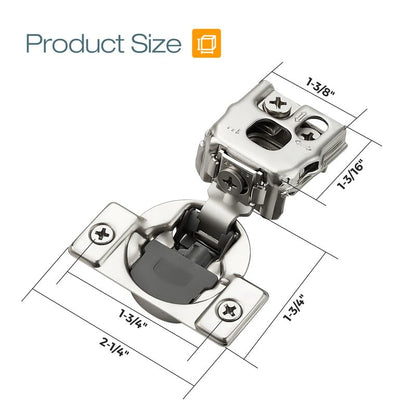 HOME EDIT 2 Pack 1 Pair 1 inch Overlay Soft Close Cabinet Hinges for Kitchen, Stainless Steel Three-Way Adjustable, Concealed Self-Closing Door Hinges - size: 1 inch Overlay
