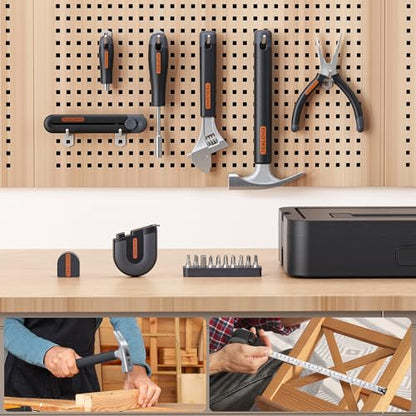 Teslong Basic Tool Kit for Home & Apartment, Compact Lightweight Tool Set for Beginners & Renters, Essential Tools for Quick Repairs with Screwdriver, Wrench & Hammer