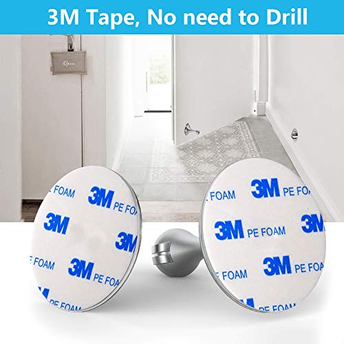 WINONLY Door Stopper, 4 Pack Magnetic Door Stop, Stainless Steel, Magnetic Door Catch, 3M Double-Sided Adhesive Tape, No Drilling, Screws for Stronger Mount, Hold Your Door Open, 4 Pack for Wide Doors - style: 4 Pack-Silver