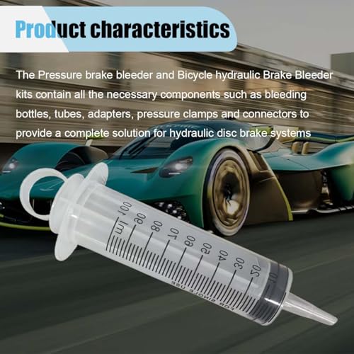 Brake Bleeder Kit, Motorcycle Brake Clutch Bleeder Tool with 100ML Syringe 50cm Hose, Hydraulic Disc Motorbike Scooter Oil Fluid Extractor Brake Bleeding Kit, Universal Brake Fluid Bleeder Kit