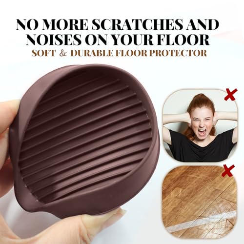Bonsicoky 4 Pcs Non Slip Furniture Pads - 3 Inch Round Rubber Furniture Caster Cups with Anti-Sliding Floor Grip - Furniture Coasters for Couch Chair Feet - Brown - size: Brown, Diameter: 3"