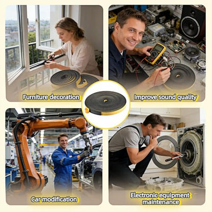 Durable Weather Seal Foam Tape: Strong Adhesive,Noise Reducing & Energy Saving, High-Density CR Foam Material,1/2" x 1/4" x 13 ft for Doors,Windows,AC - Easy Peel & Stick Seal Strip - size: 1/2 In x 1/4 In x 13Ft