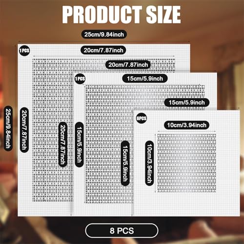 8pcs Drywall Patches, 3 Sizes Self Adhesive Wall Hole Repair Patches Dry Wall Patch Repair Kit Screen Patch Repair Kit for Broken Walls Repairing or Ceiling Filler