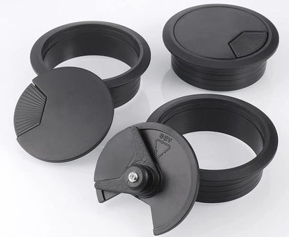 TuTuYa 8PCS Desk Grommet, Desk Grommet 2-3/8 Inch (60mm) Black Desk Cable Grommet Desk Cable Hole Covers with Hole Saw, Ideal Solution for Office and Home Table Cable - color: 2-3/8 Inch_60mm Black 8PCS