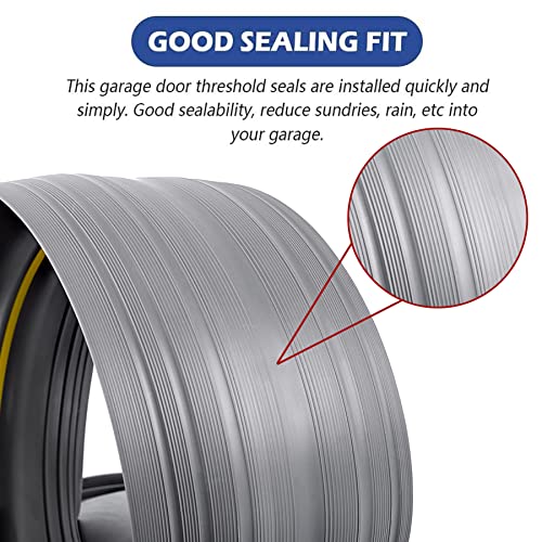 ToLanbbt 16.5Ft/5M Universal Garage Threshold Seal Strip with 300ml Black Adhesives, Garage Door Bottom Weatherproof Strip Rubber DIY Weather Stripping Replacement (Grey+Yellow) - color: Grey+Yellow, size: 16.5 Ft (incl. 2 adhesives)