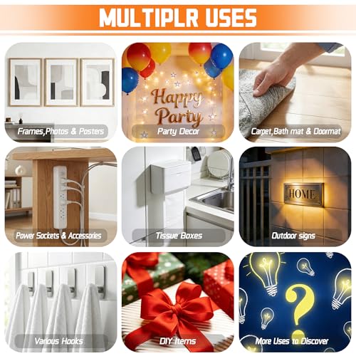 Double Sided Tape Heavy Duty, 1.18" x 120" Clear Double Sided Mounting Tape, Removable and No Residue for Indoor and Outdoor Use, Picture Frames and Home Decor, 10 Feet