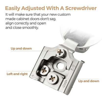 Ravinte 2 Pack 1 Pair 5/8 inch Overlay Soft Close Kitchen Cabinet Hinges Stainless Steel Adjustable Kitchen Hinges Satin Nickel Cabinet Hardware - size: 5/8 inch Overlay