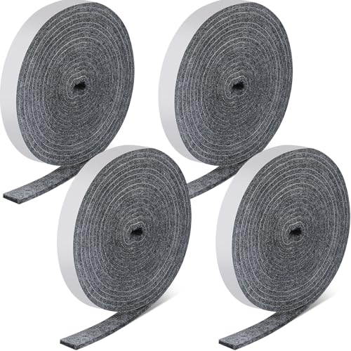 Zonon 4 Rolls 120 Inch Felt Strip with Adhesive Backing Felt Tapes Furniture Strip Rolls Self Stick Heavy Duty Polyester for Protecting Furniture and DIY Adhesive(Medium Gray,0.5 Inch) - color: Medium Gray, size: 0.5 Inch
