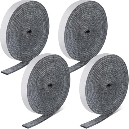 Zonon 4 Rolls 120 Inch Felt Strip with Adhesive Backing Felt Tapes Furniture Strip Rolls Self Stick Heavy Duty Polyester for Protecting Furniture and DIY Adhesive(Medium Gray,0.5 Inch) - color: Medium Gray, size: 0.5 Inch