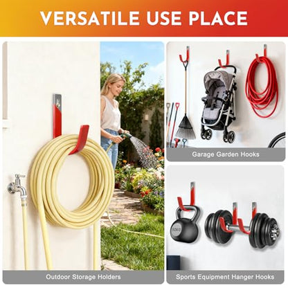 1 Pack Heavy Duty Wall Mount Garage Hooks with Anti-Slip PVC Coating Iron Storage Hooks,Garage Hanger Utility Hooks Indoor Outdoor Organizer for Hanging Bike Ladder Garden Tool - size: 1 Pack