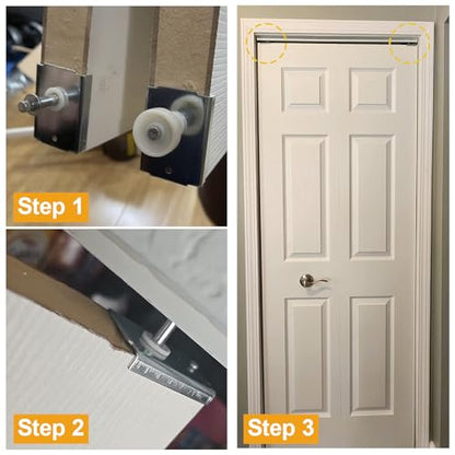 Bifold Door Repair Kit for 1-3/8 in Wood Doors, Includes N7192 Bi-Fold Door Repair Bracket & N7266 Top Pivot with Guide Wheel, Folding Closet Door Hardware Replacement
