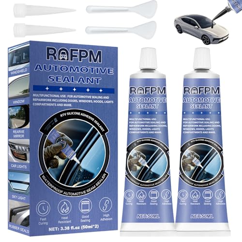 Automotive Adhesive Sealant for Repair Car Body, 100ml Auto Body Glue Bonding Heat Resistant, Heavy-Duty Black Silicone Adhesive Glue for Car Door, Interior, Metal, Plastic (1.69 floz*2)
