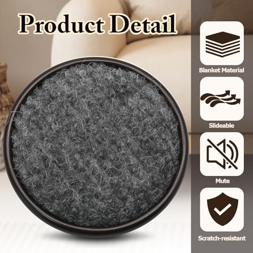 24Pcs Round Metal Felt Furniture Caster Cups, 1-5/8Inch Carpet-Bottom Furniture Sliders Non-Slip Wheel Savers, Floor Protectors Pads for Hardwood, Tile & Laminate Floors - size: 24Pcs,Round,1-5/8"